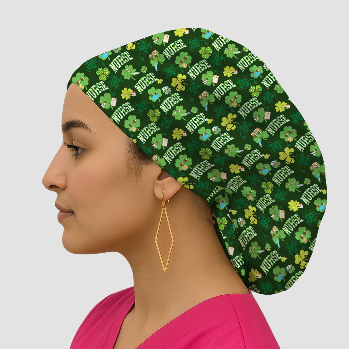 Lucky Shamrock Scrub Cap - St Patricks Day Gift For Nurse