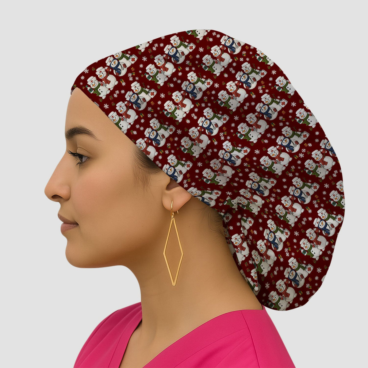 Snowman Scrub Cap - Christmas Gift For Nurse