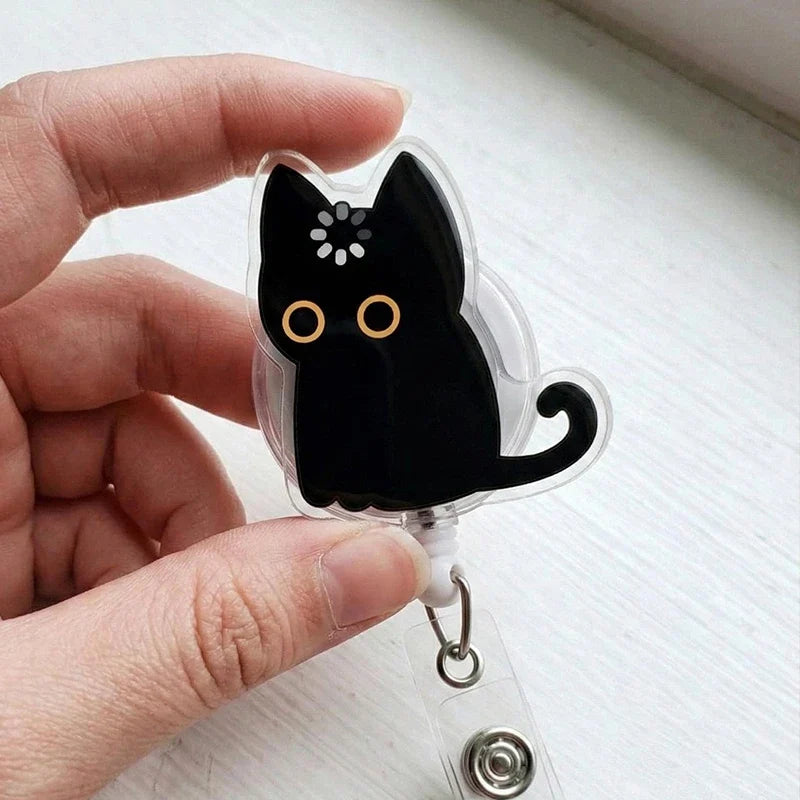 Black Cat Void Loading Nurse Badge Reel