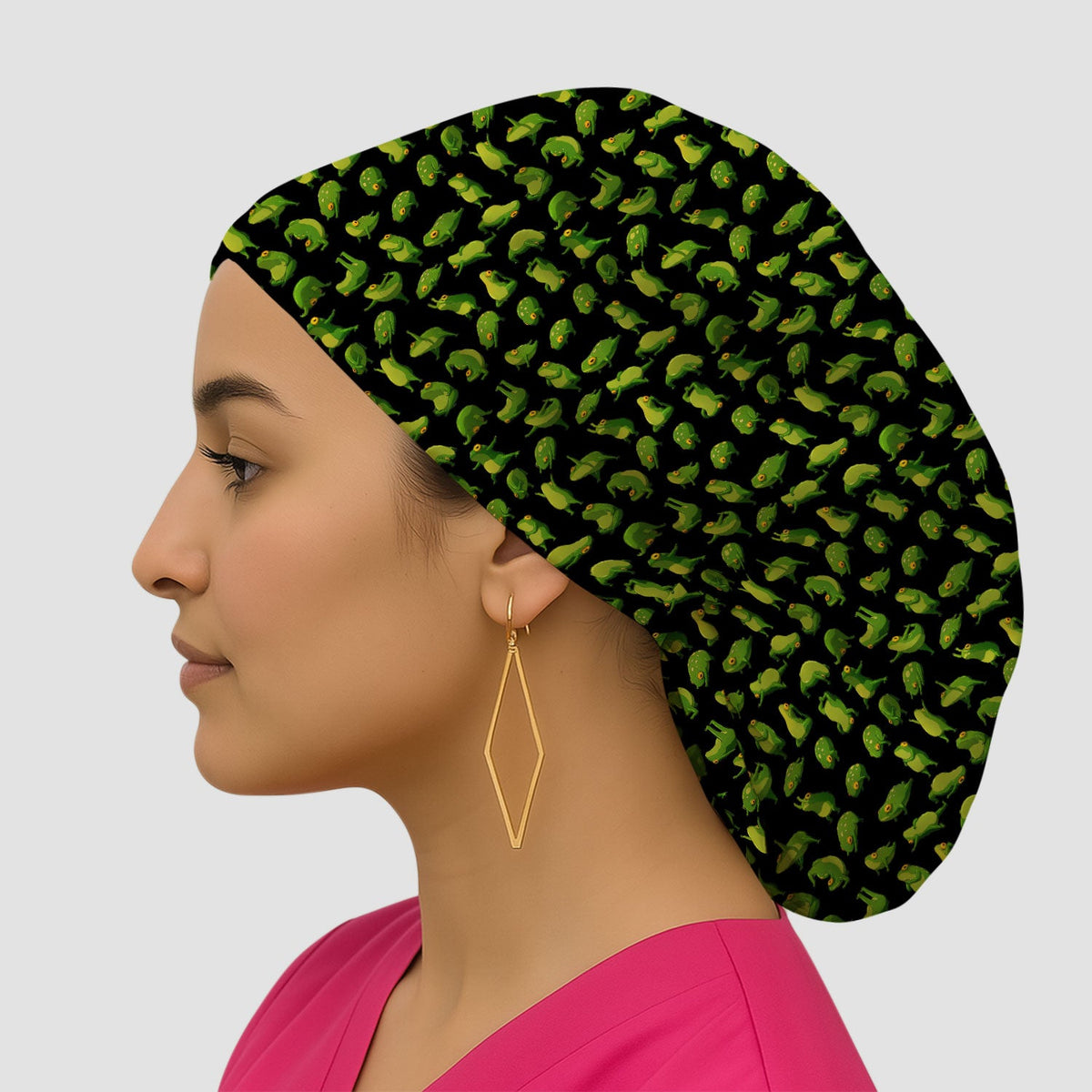 Frog Cartoon Scrub Cap