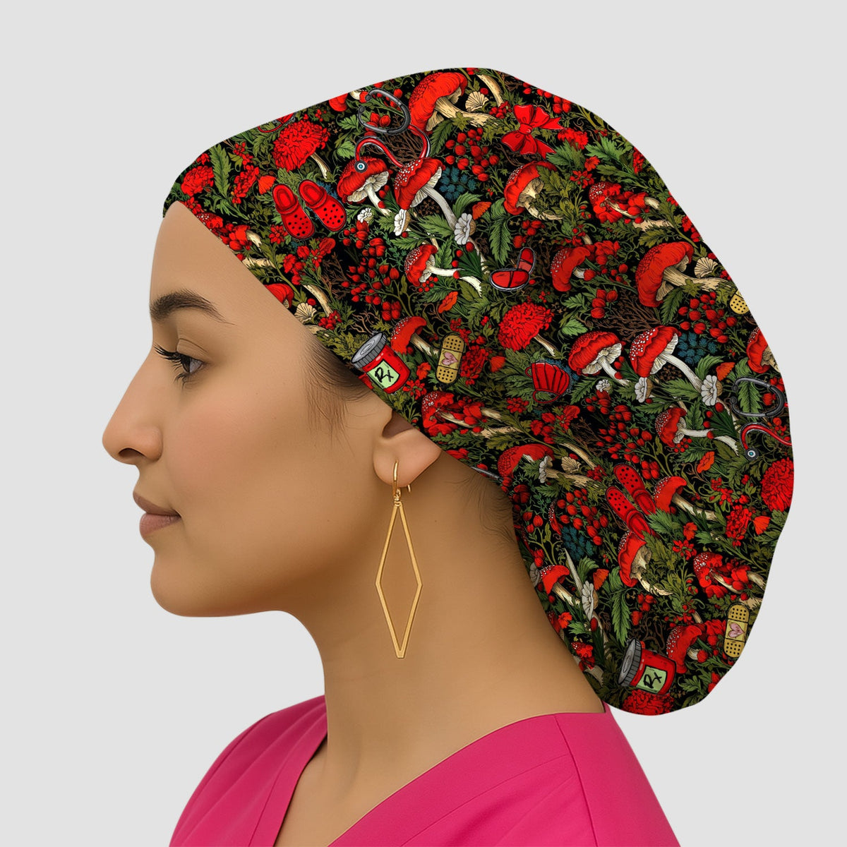 Red Mushroom Forest Scrub Cap