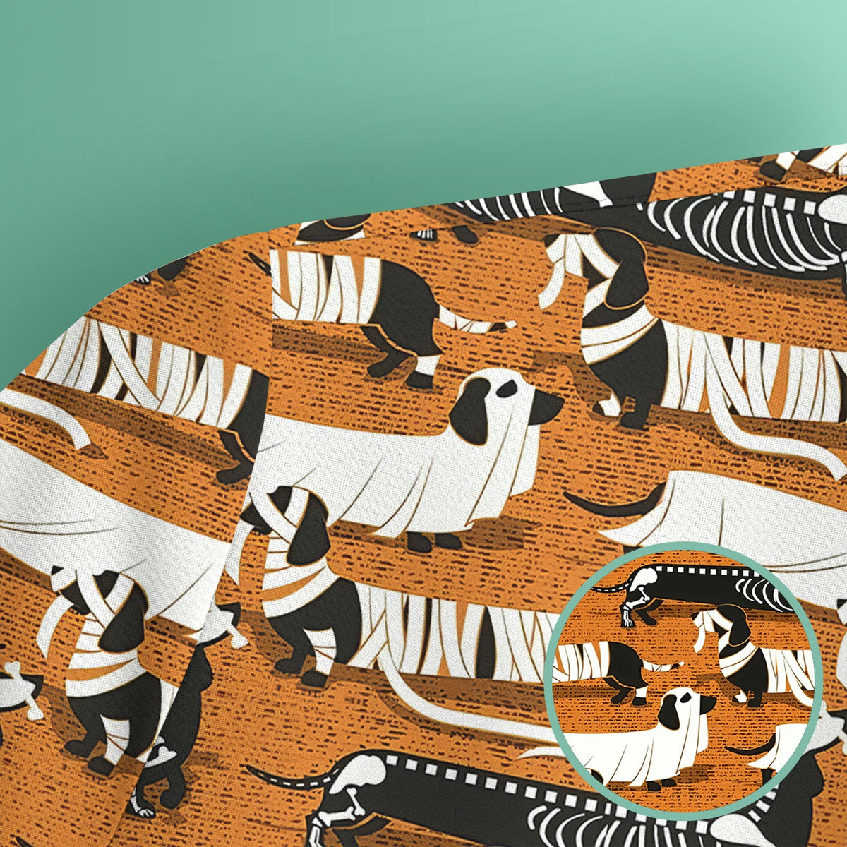 Dachshund Skeleton Nurse Scrub Top - Halloween Gift