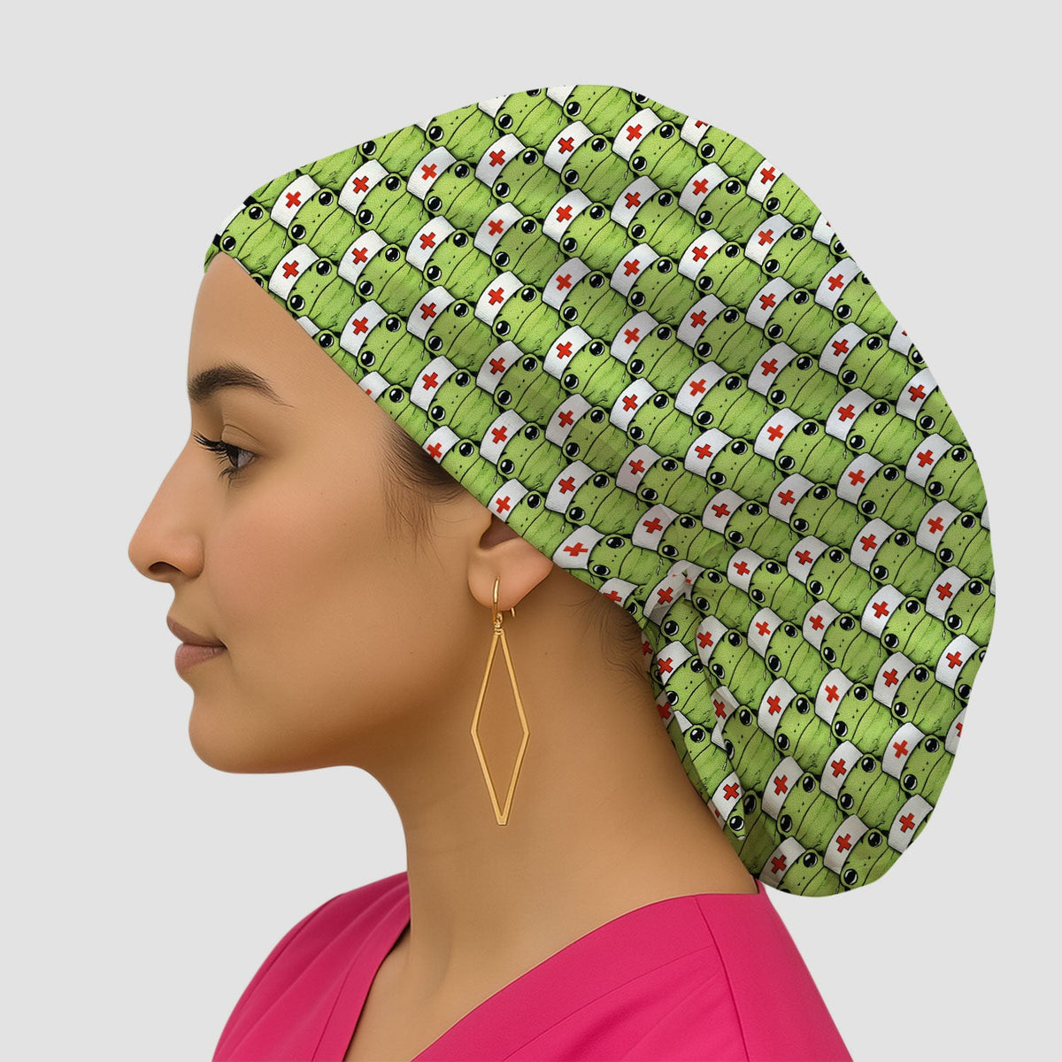 Green Nurse Frog Scrub Cap