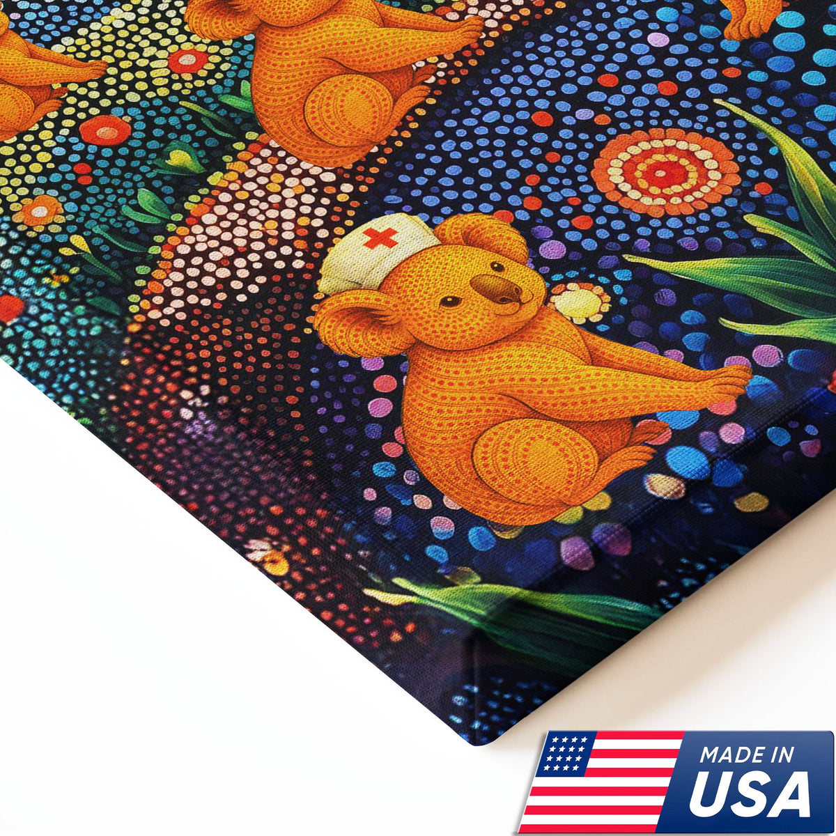 Australian Koala Dot Art Nurse Canvas