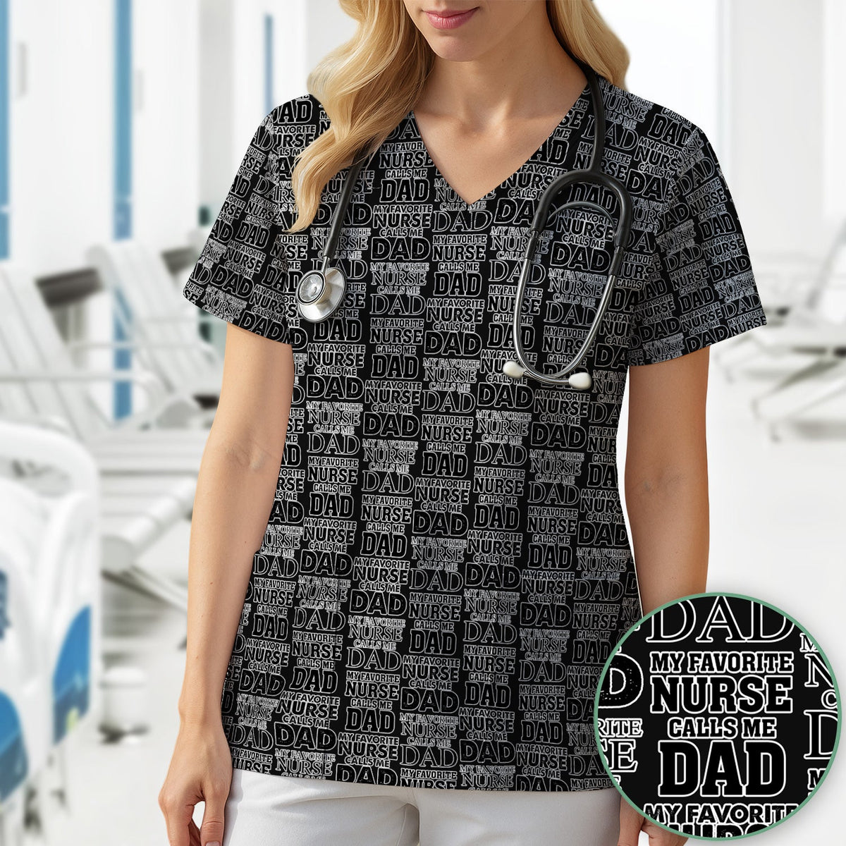 Favorite Nurse Calls Dad Scrub Top