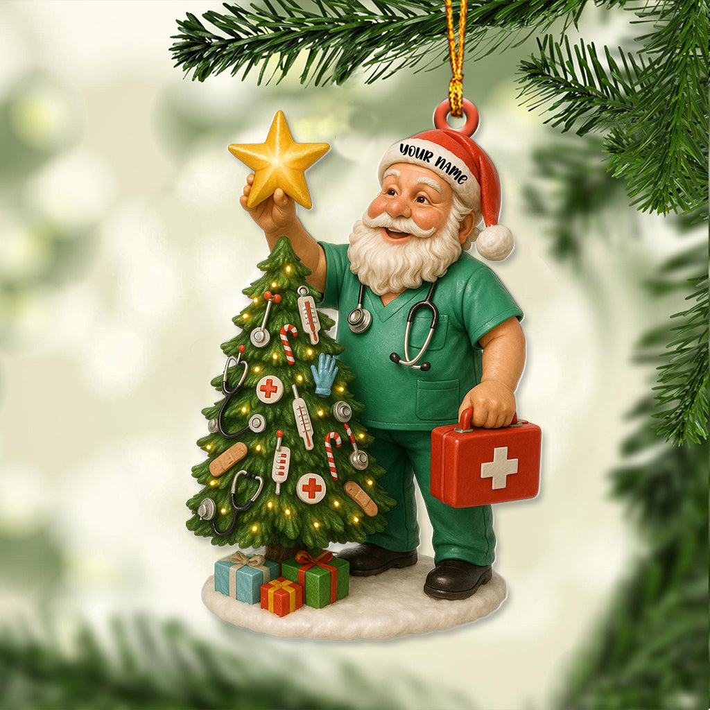 Personalized Santa Christmas Nurse Ornament