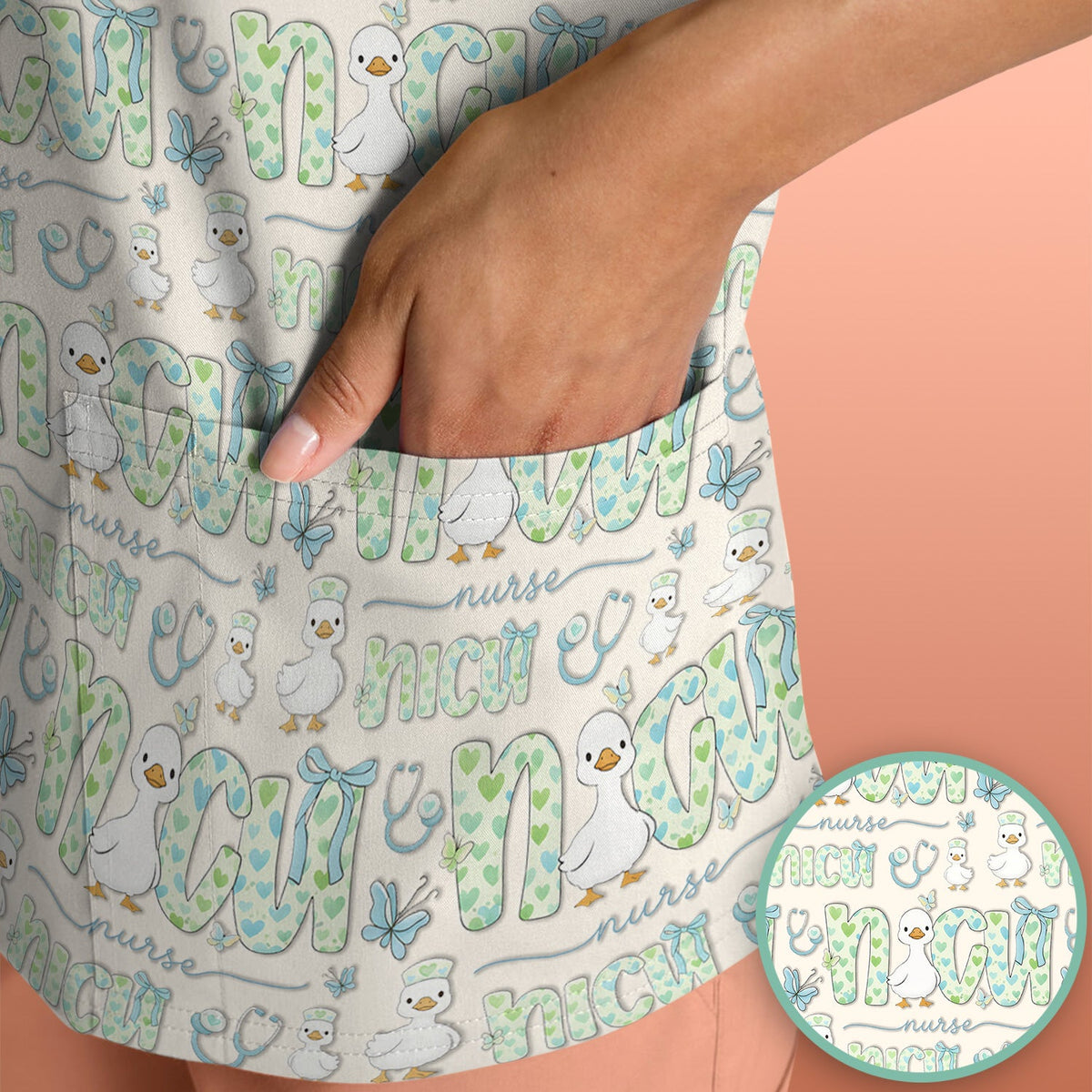 NICU Nurse Duck Scrub Top