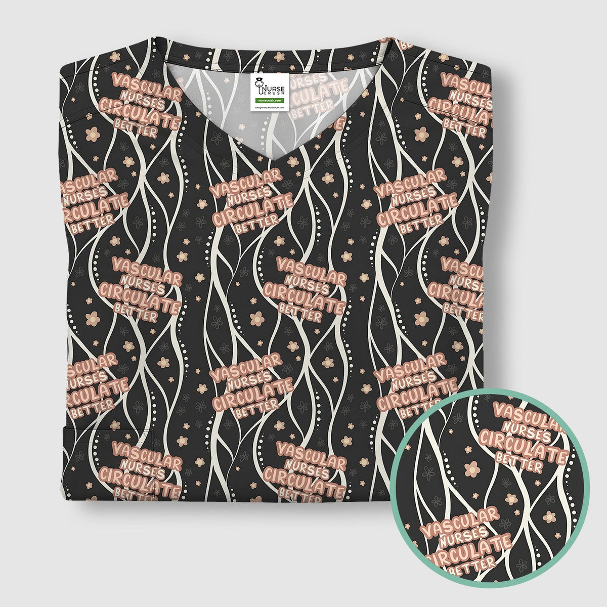 Vascular Nurse Circulation Awareness Scrub Top