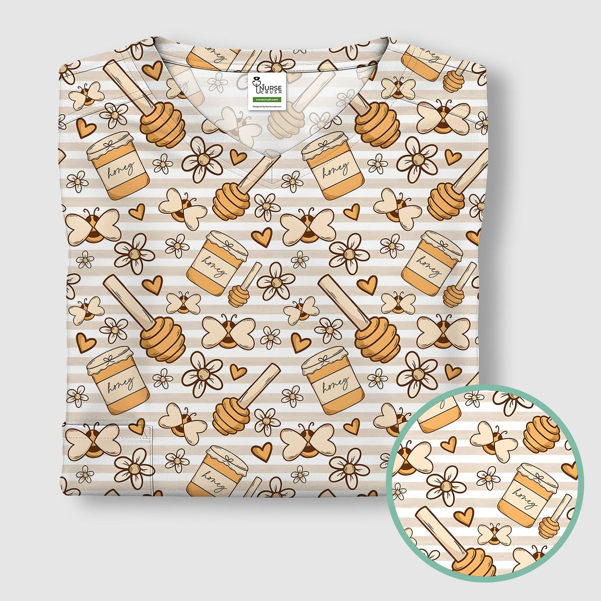 Honey Jar Daisy Nurse Scrub Top
