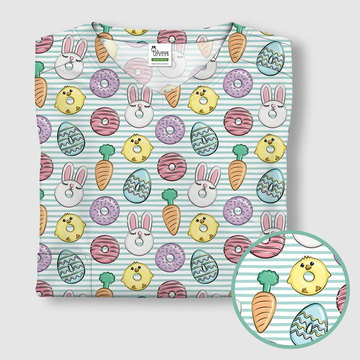Chick Bunny Nurse Scrub Top - Easter Gift