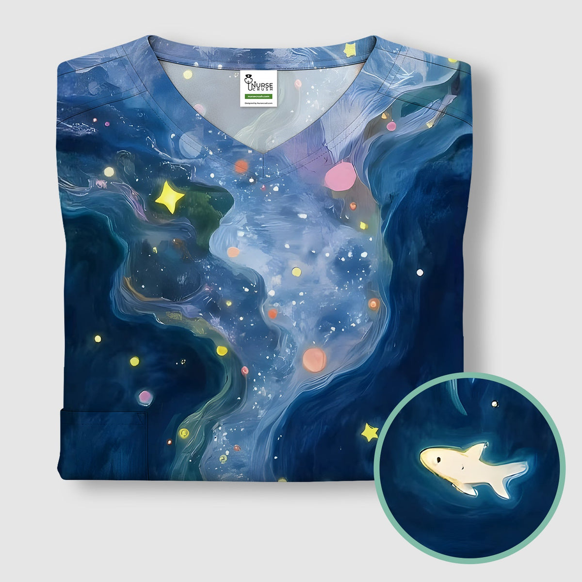 Marine Life Shark Nurse Scrub Top