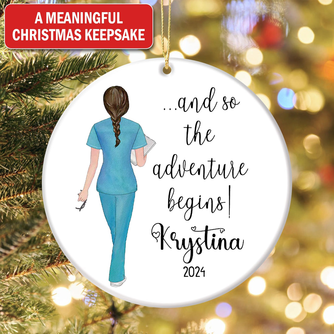 Personalized Graduation Student Christmas Nurse Ornament