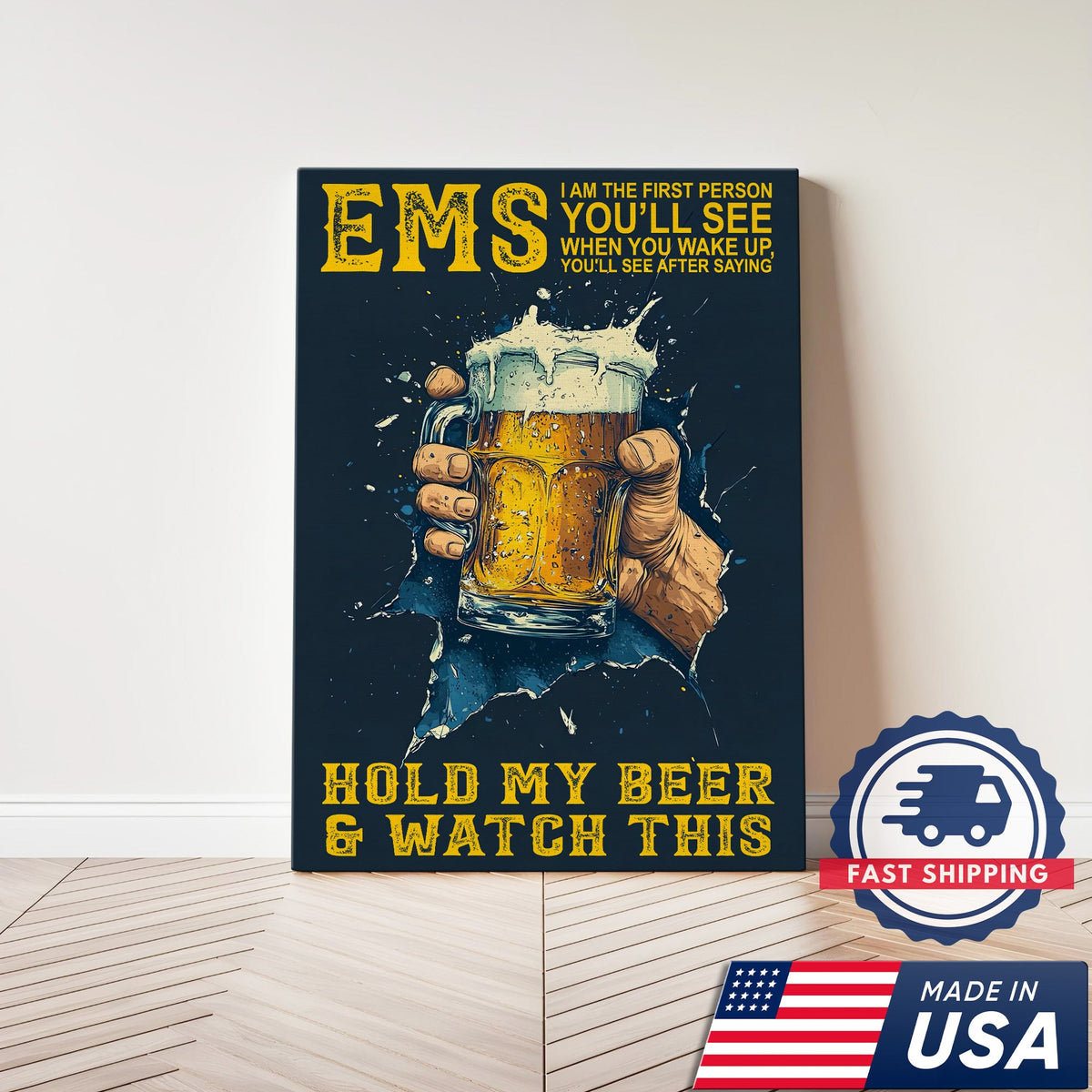 Hold My Beer EMS Nurse Canvas