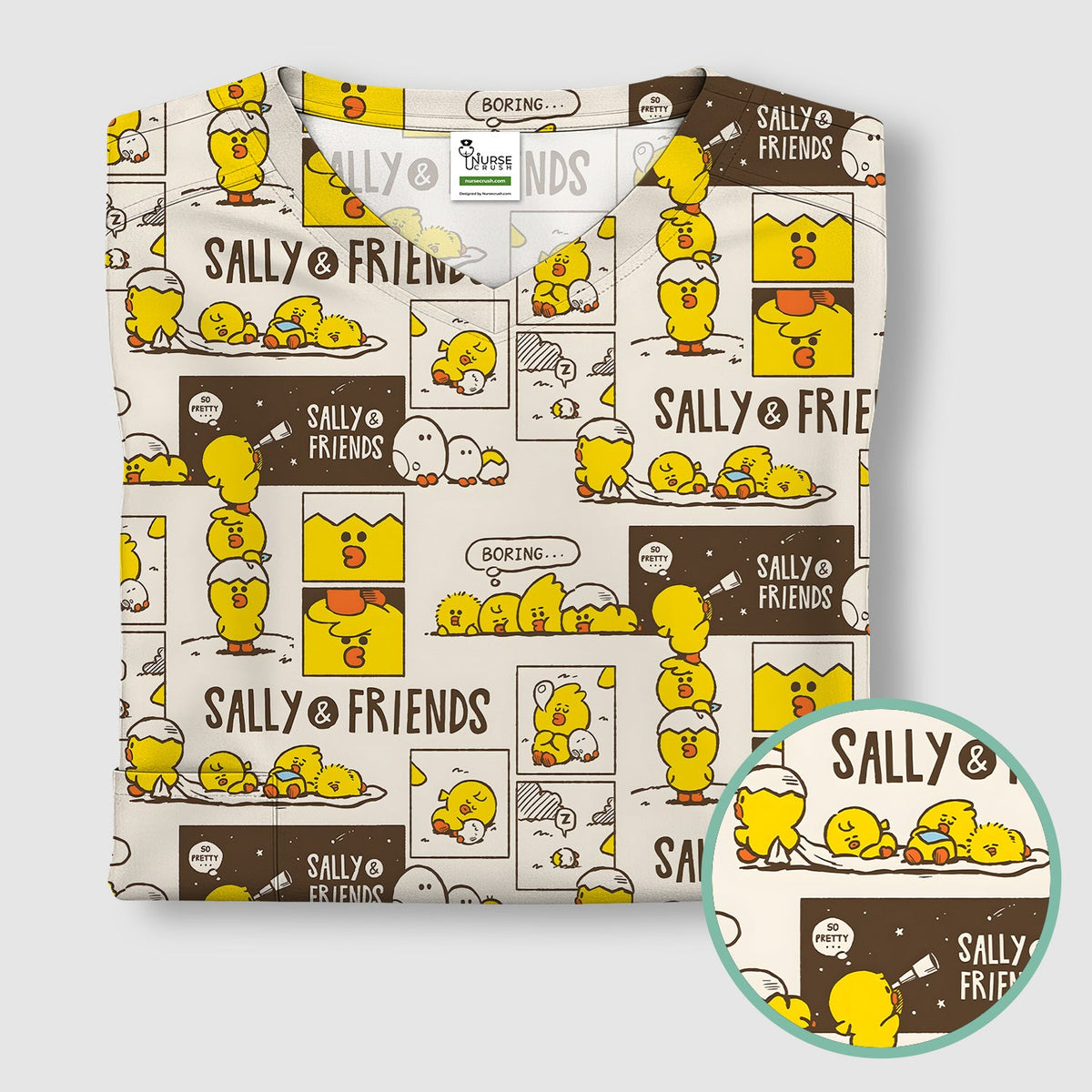 Chick Comic Nurse Scrub Top