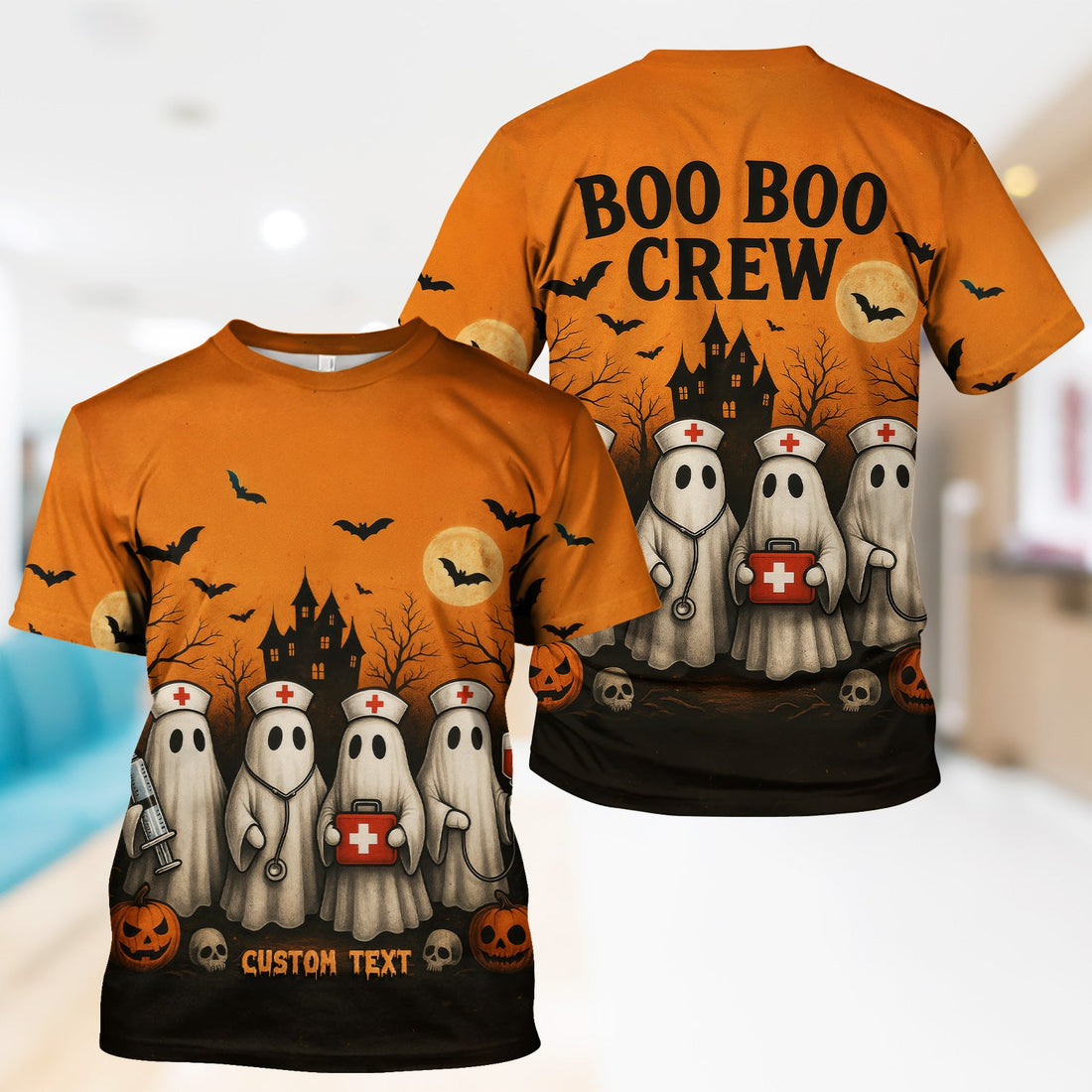 Personalized Halloween Boo Boo Crew Ghost Nurse Shirt