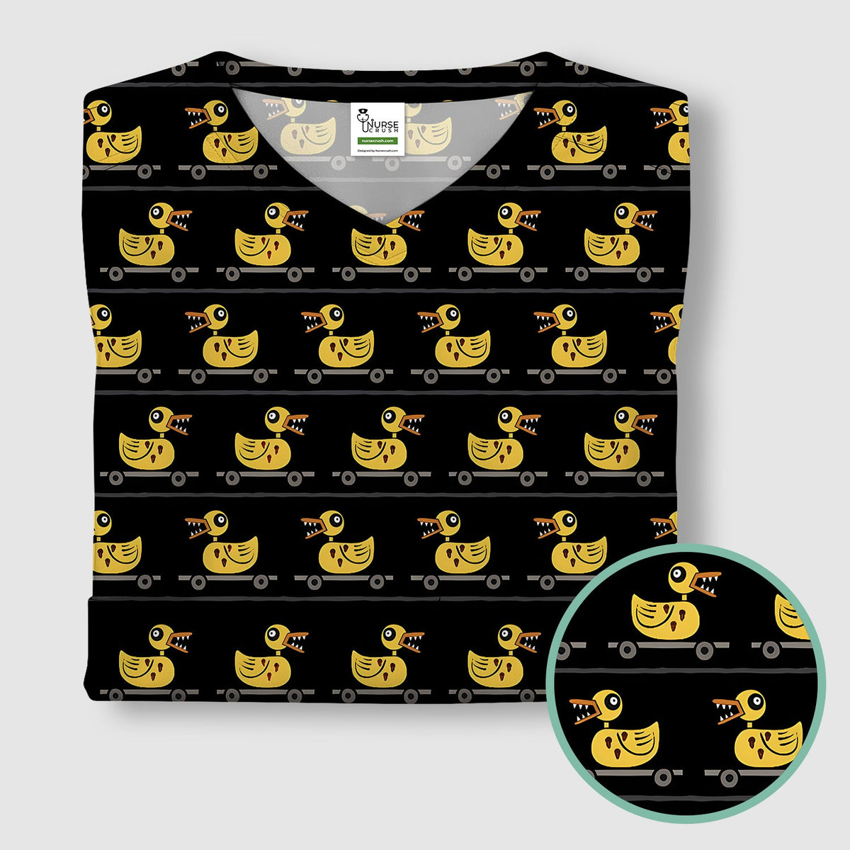 Spooky Rubber Duck Nurse Scrub Top