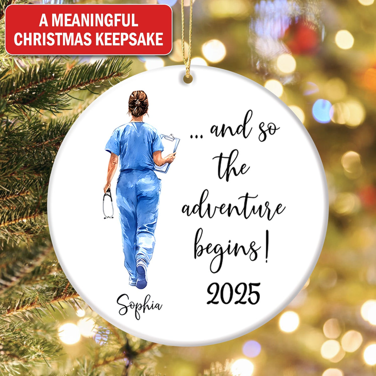 Personalized Nurse Graduation Christmas Ornament