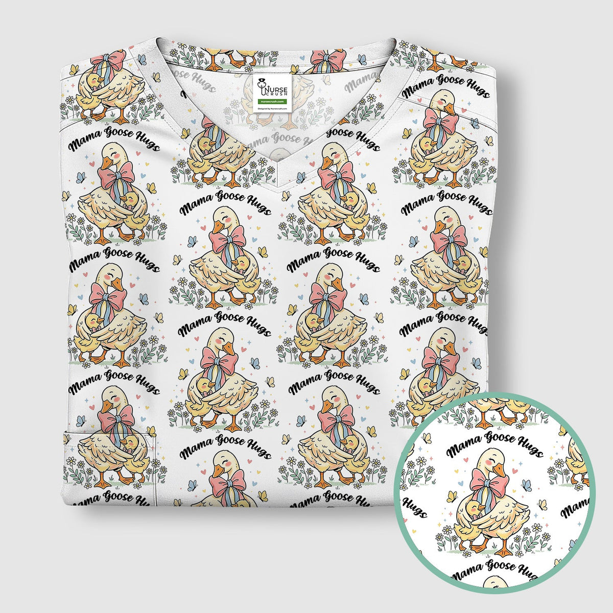 Mama Goose Hug Nurse Scrub Top