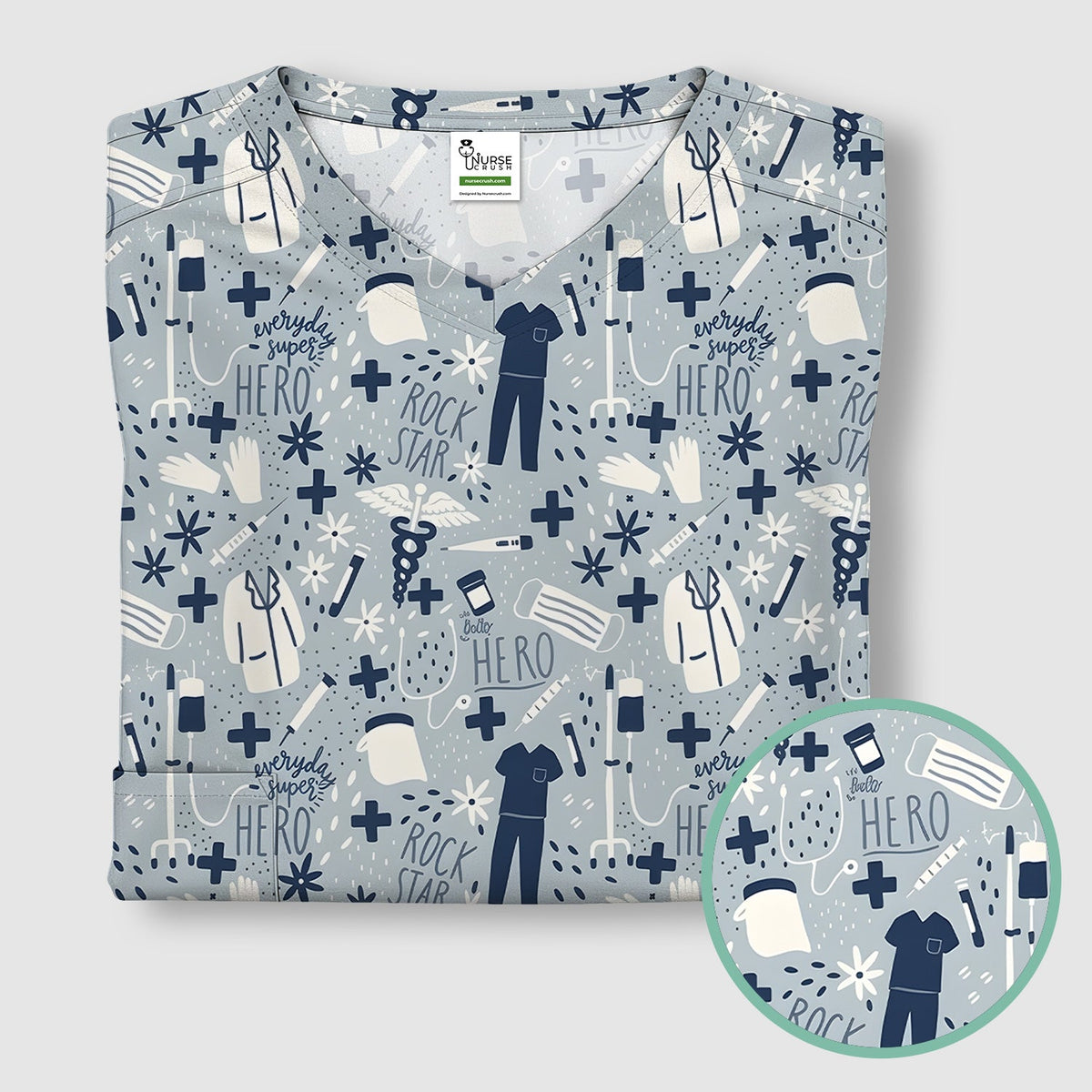 Healthcare Hero Medical Tools Nurse Scrub Top