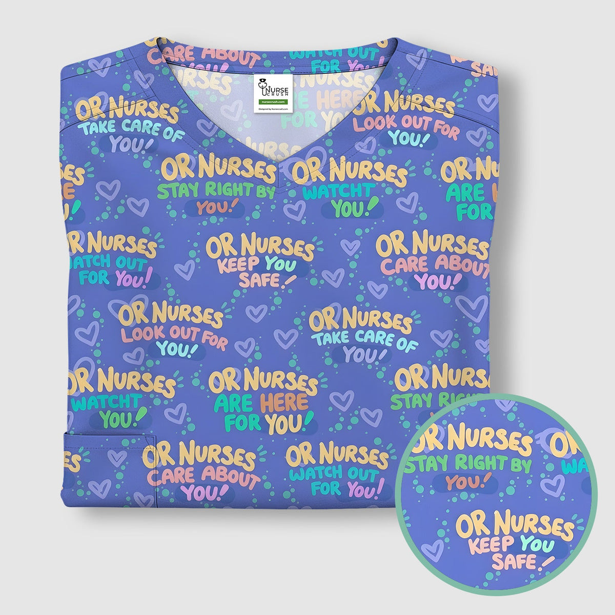 Nurse Quote Care Message Scrub Top