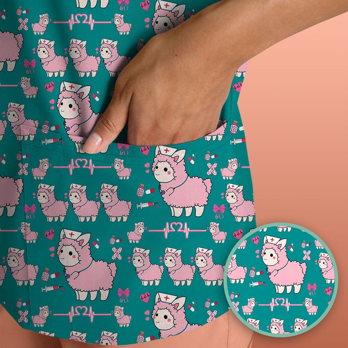 Llama Ain't Got Time For Your Drama Nurse Scrub Top