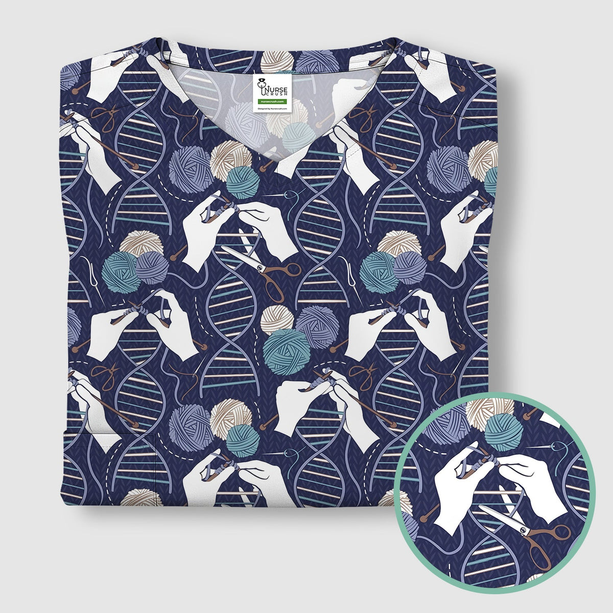 DNA Helix Yarn Nurse Scrub Top