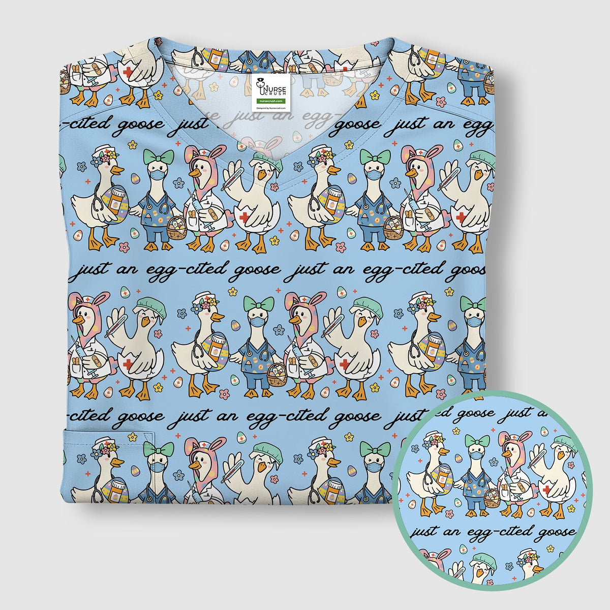 Easter Goose Nurse Scrub Top