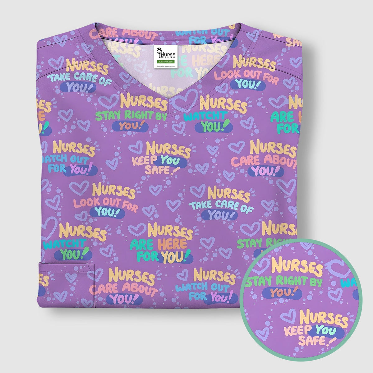 Nurse Quote Care Message Scrub Top