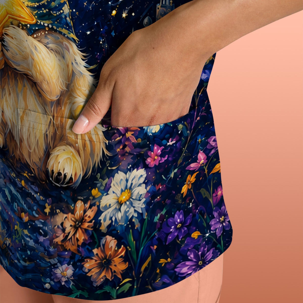 Puppy Wizard Nurse Scrub Top