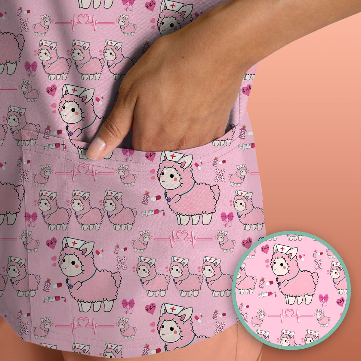 Llama Ain't Got Time For Your Drama Nurse Scrub Top