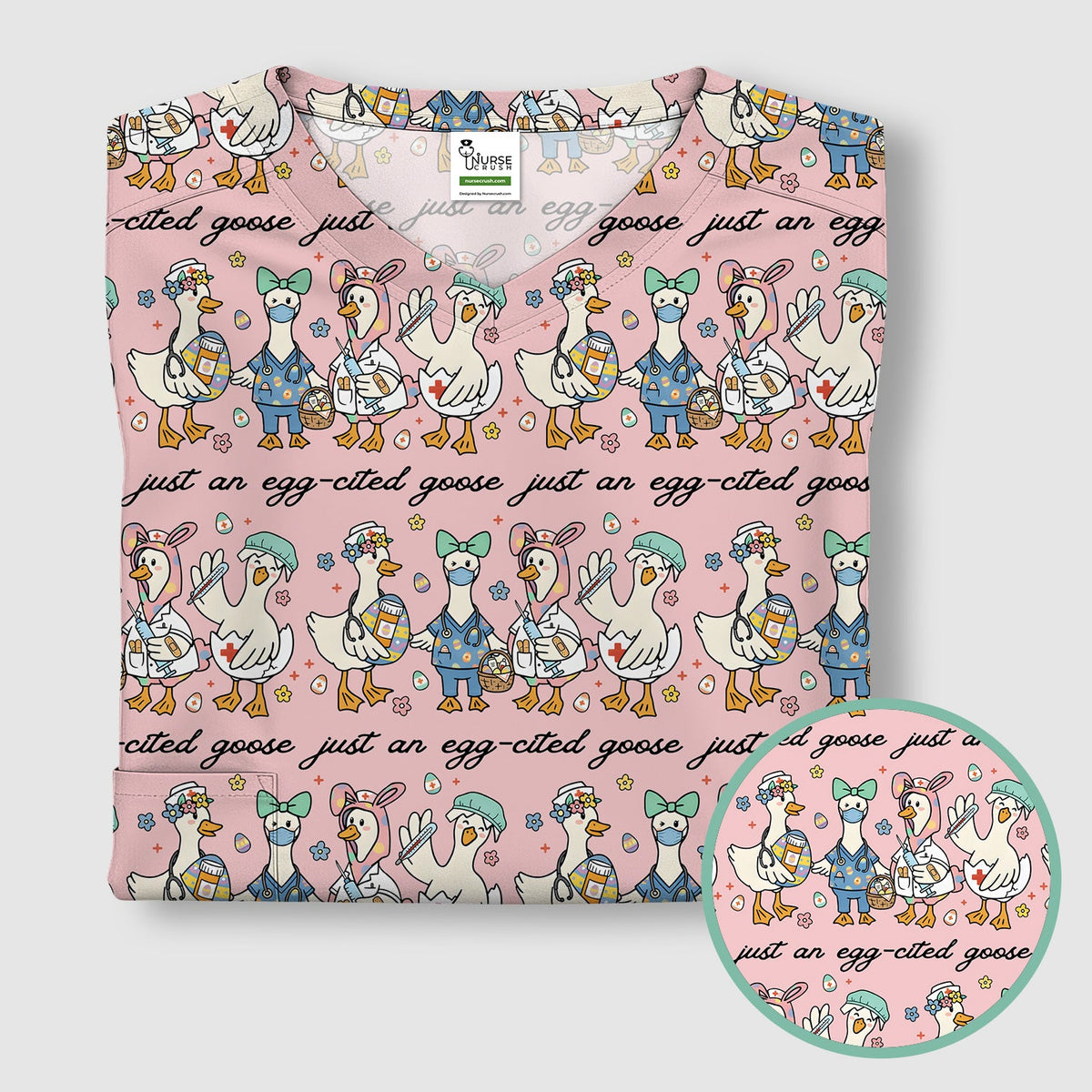 Easter Goose Nurse Scrub Top