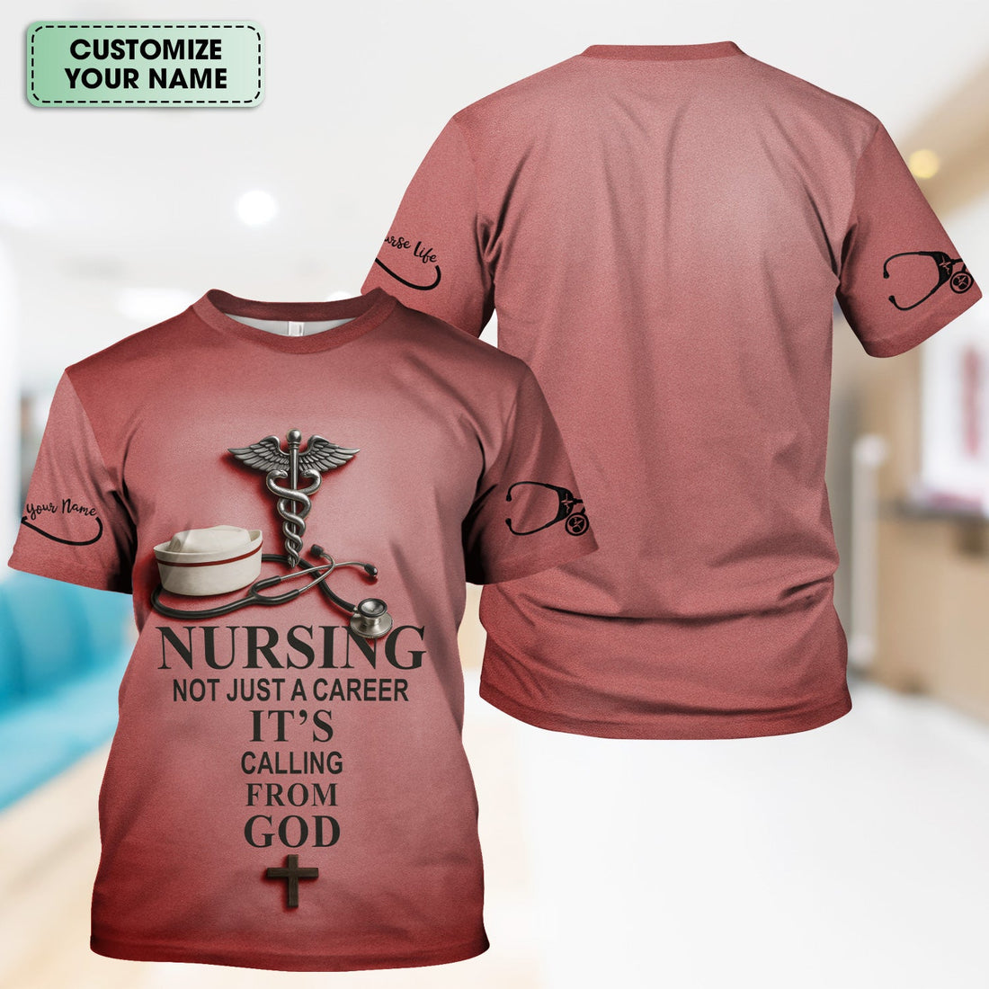 Personalized A Calling From God Colorful Nurse Shirt