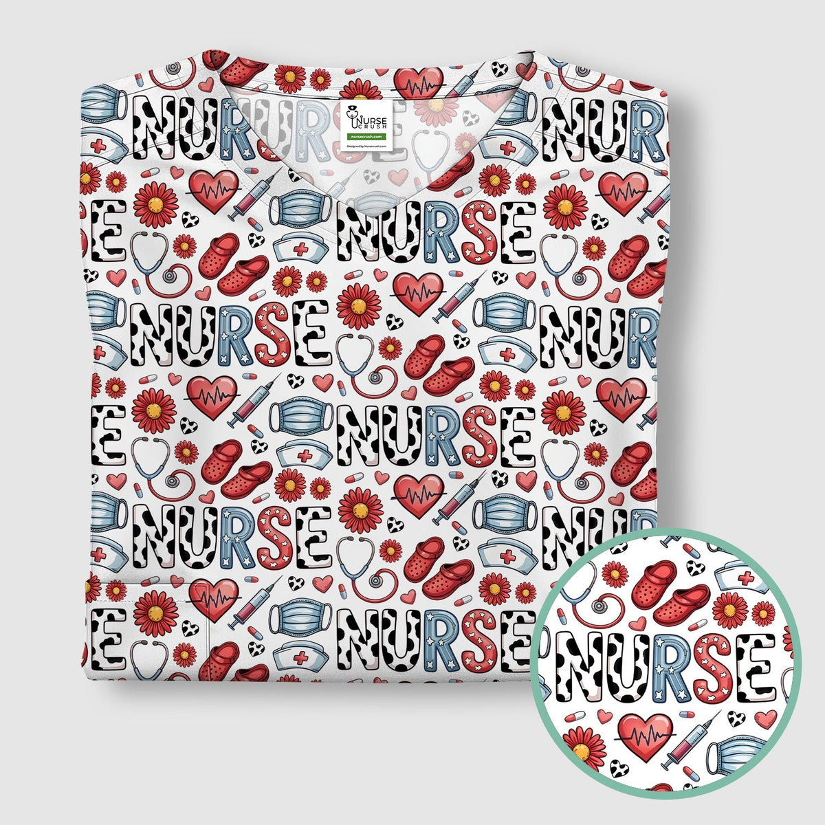 Medical Icon Nurse Scrub Top