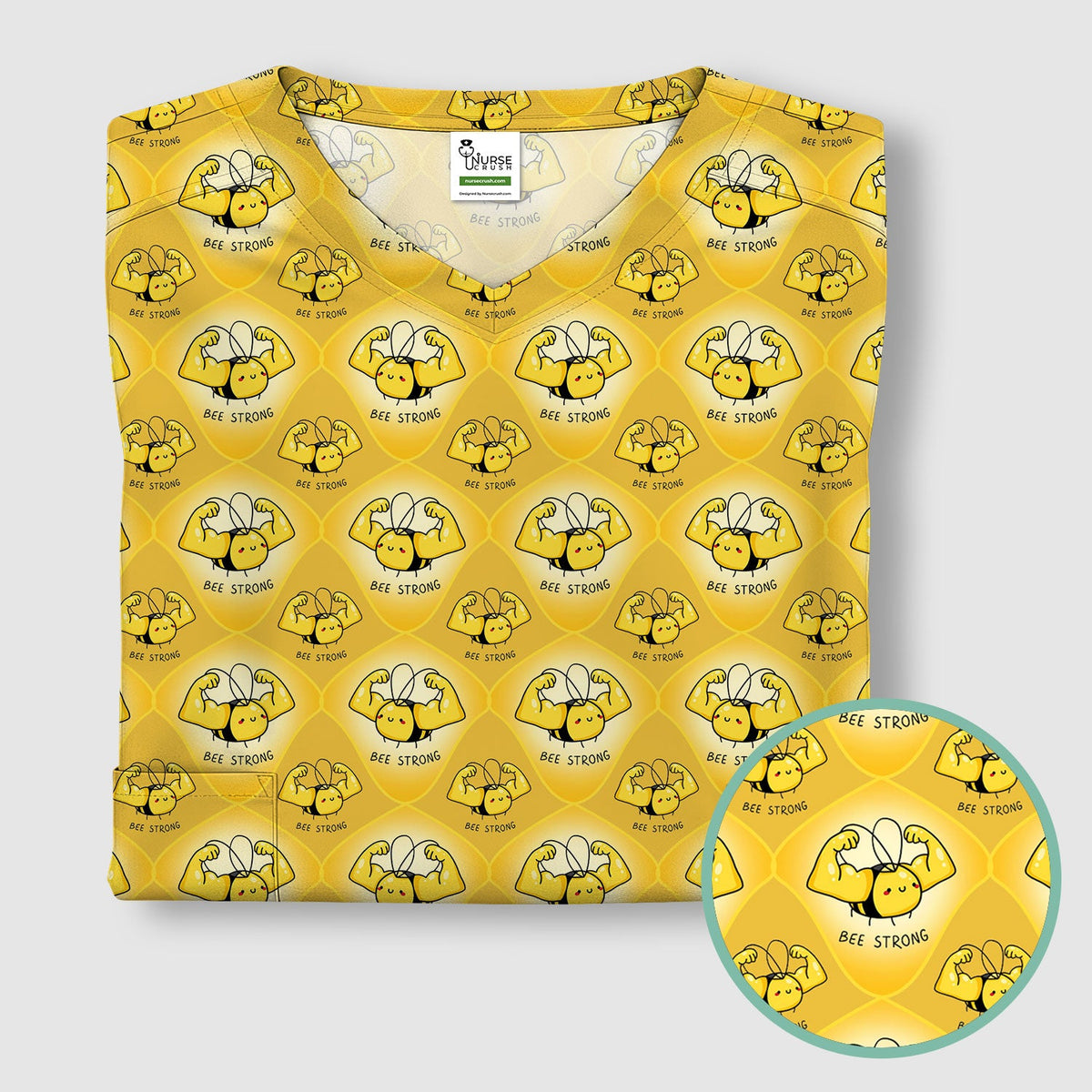 Strong Honey Bee Nurse Scrub Top