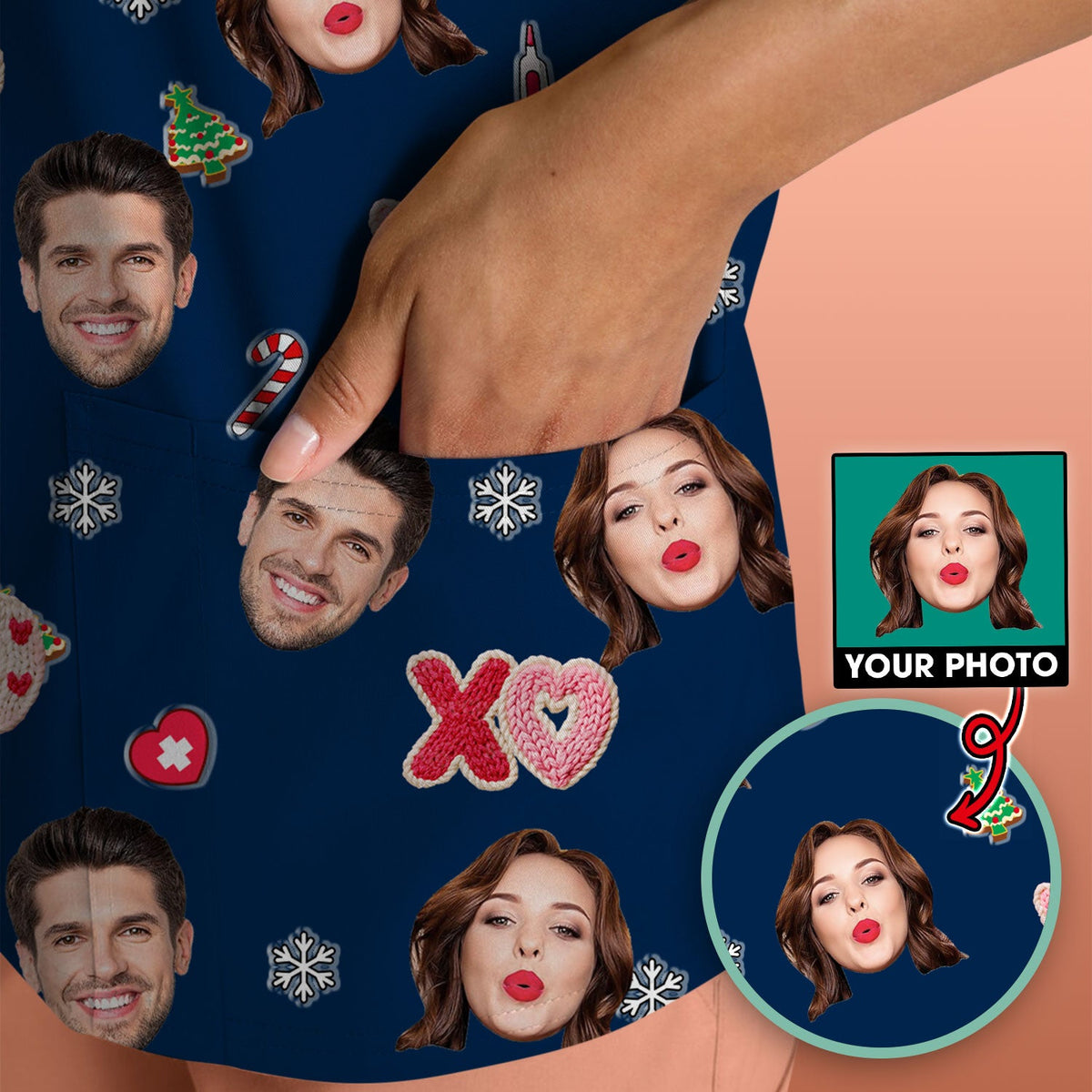 Personalized Photo Face Nurse Scrub Top