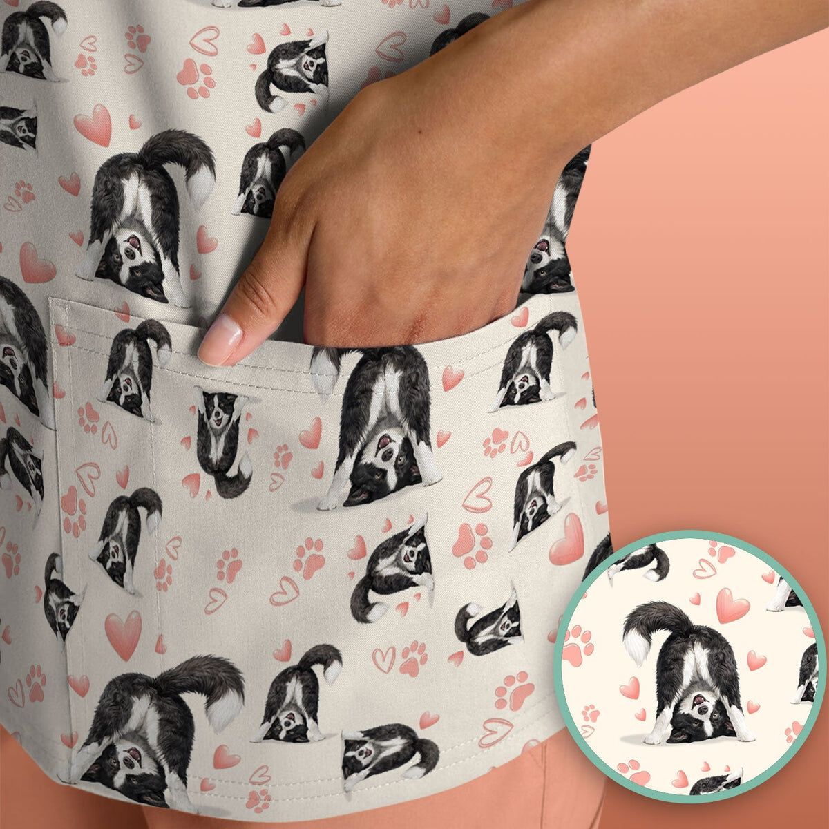 Puppy Heart Nurse Scrub Top