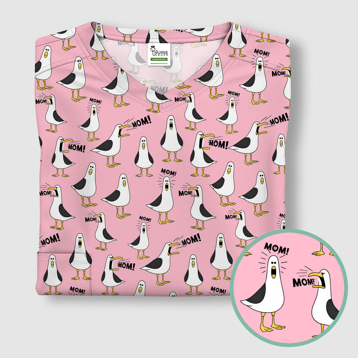 Seagull Mom Nurse Scrub Top