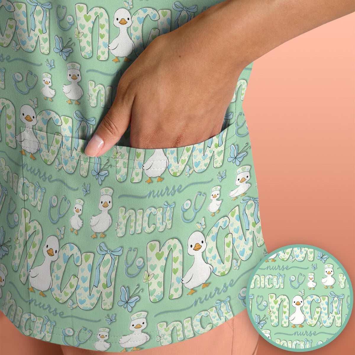 NICU Nurse Duck Scrub Top