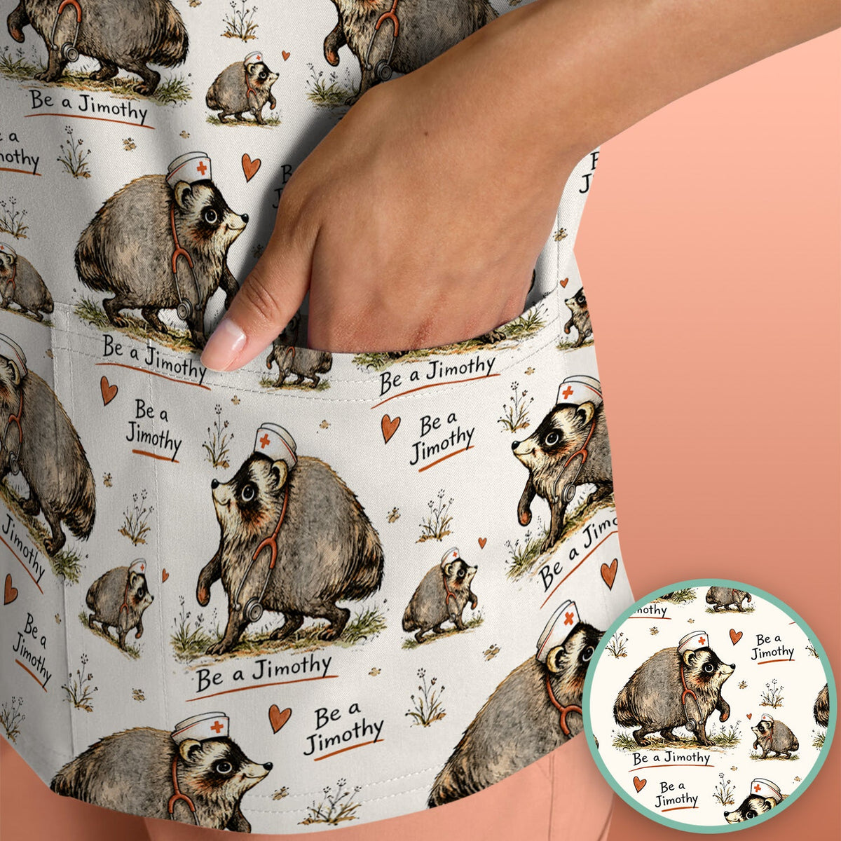 Funny Be A Jimothy Opossum Nurse Scrub Top