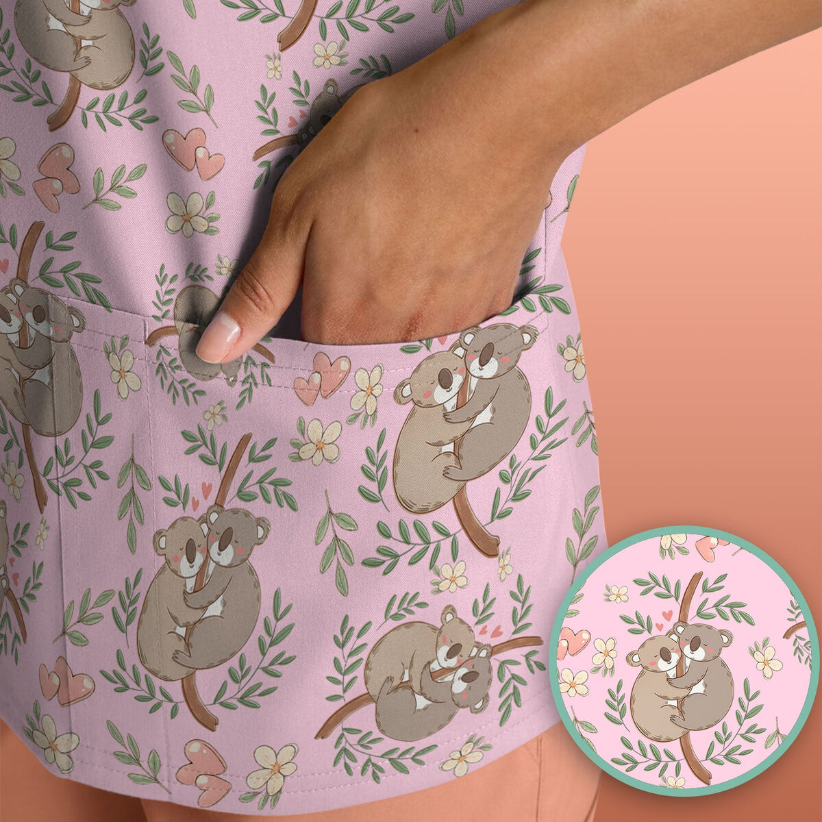 Koala Love Nurse Scrub Top