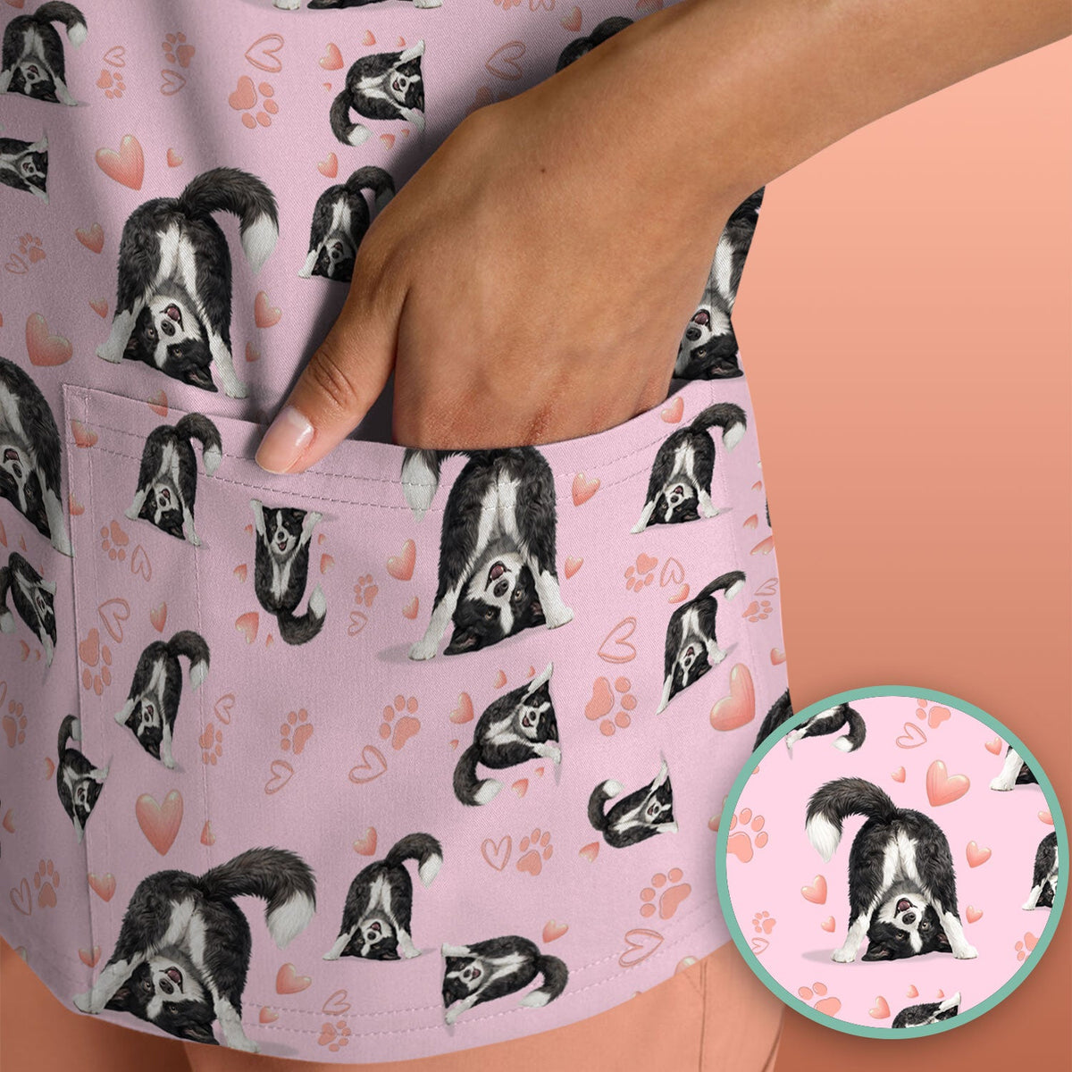 Puppy Heart Nurse Scrub Top