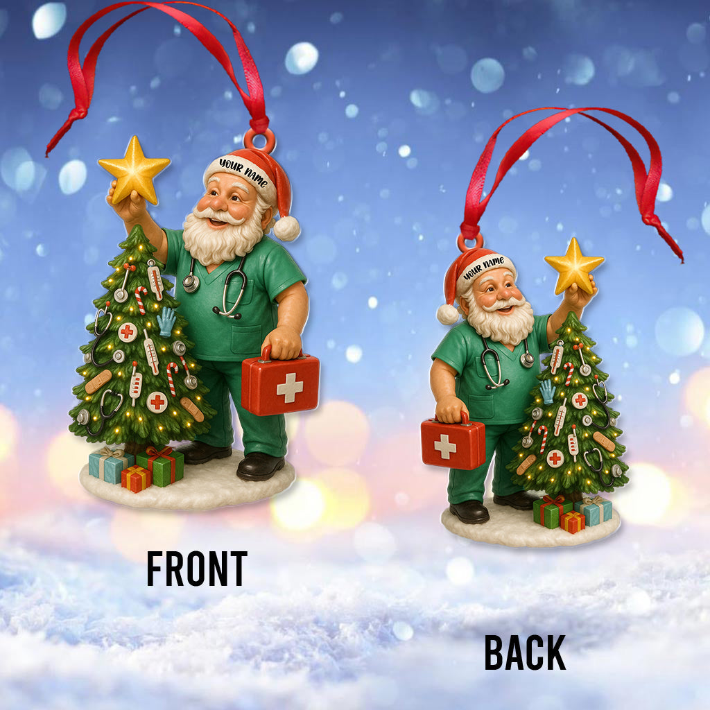 Personalized Santa Christmas Nurse Ornament