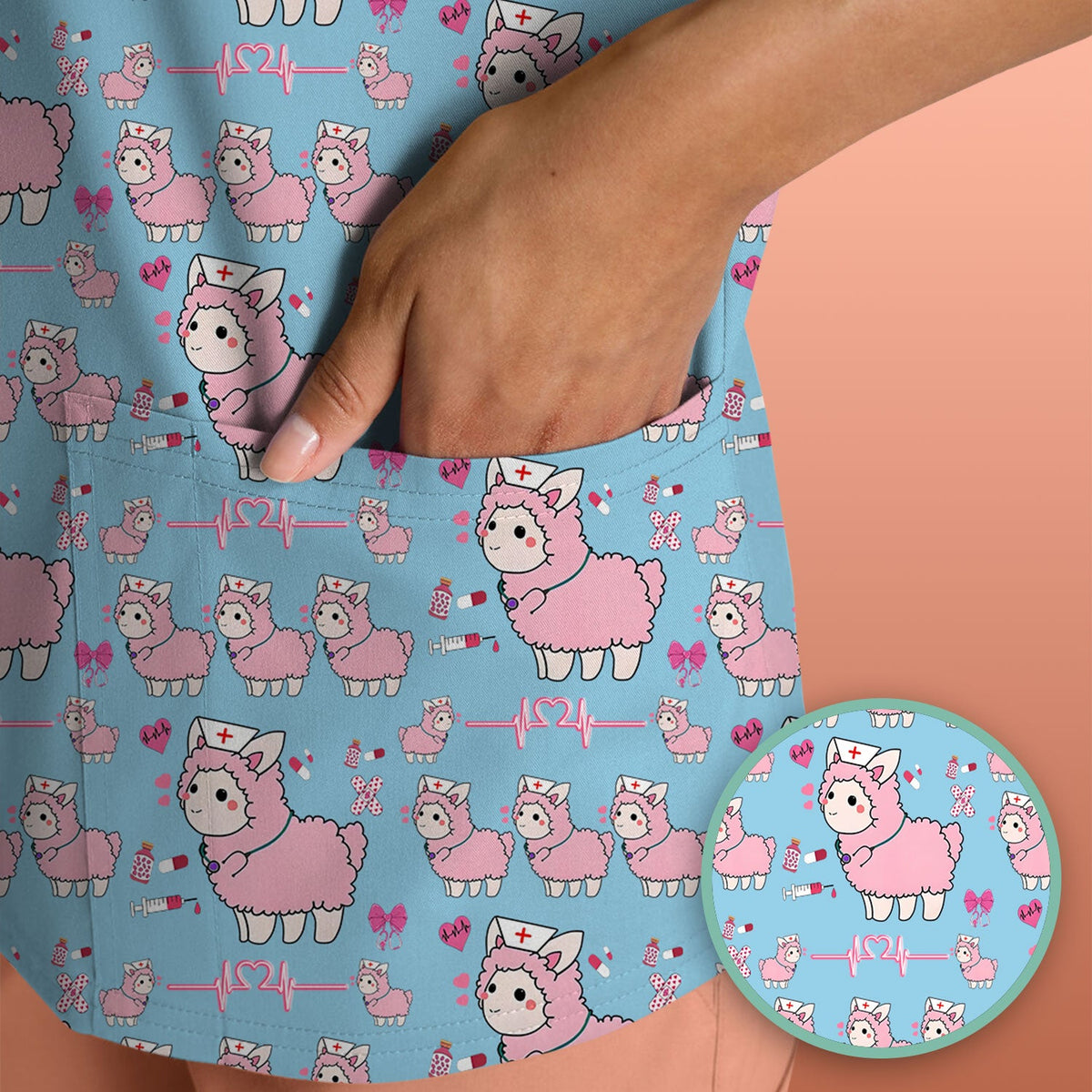 Llama Ain't Got Time For Your Drama Nurse Scrub Top