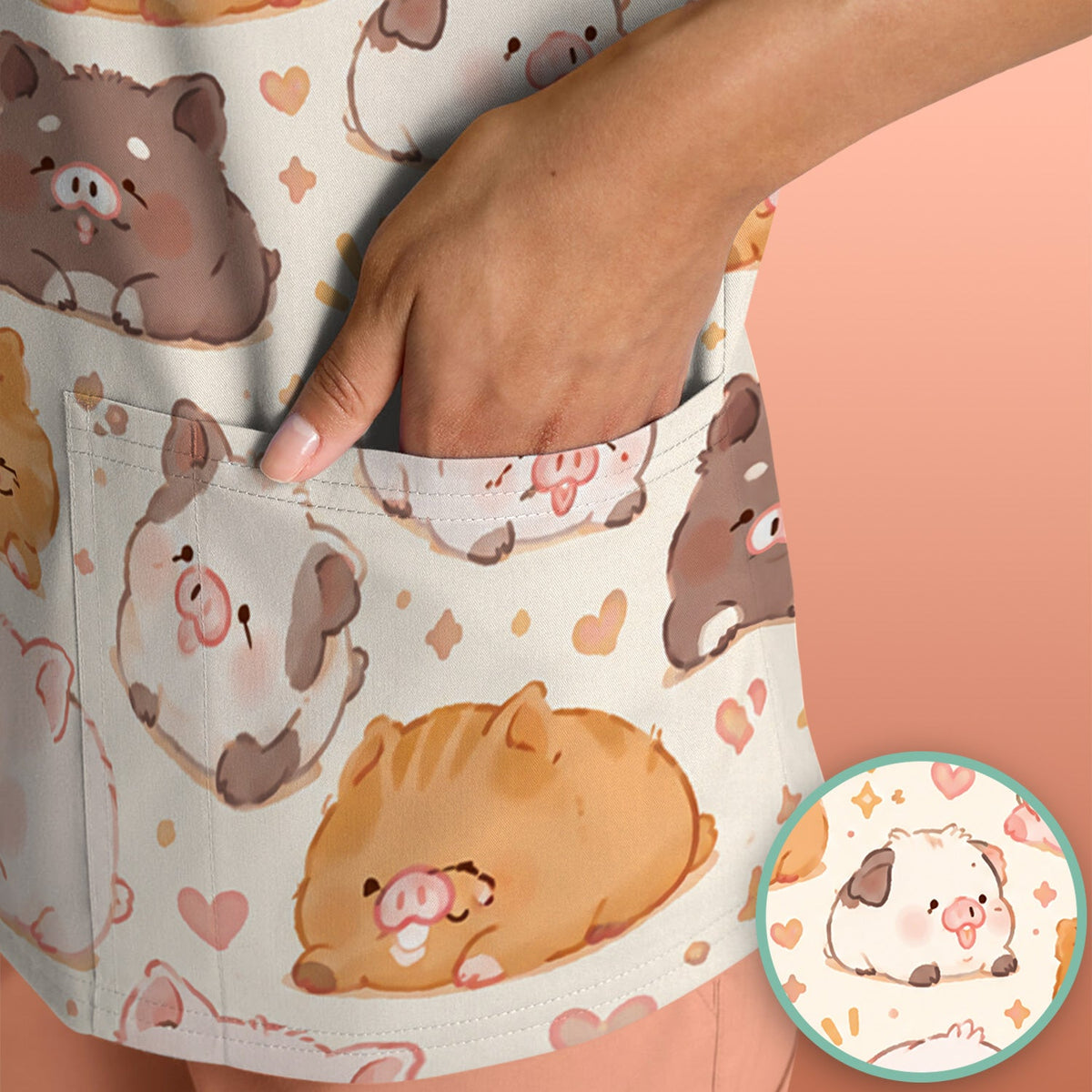 Chubby Pig Nurse Scrub Top