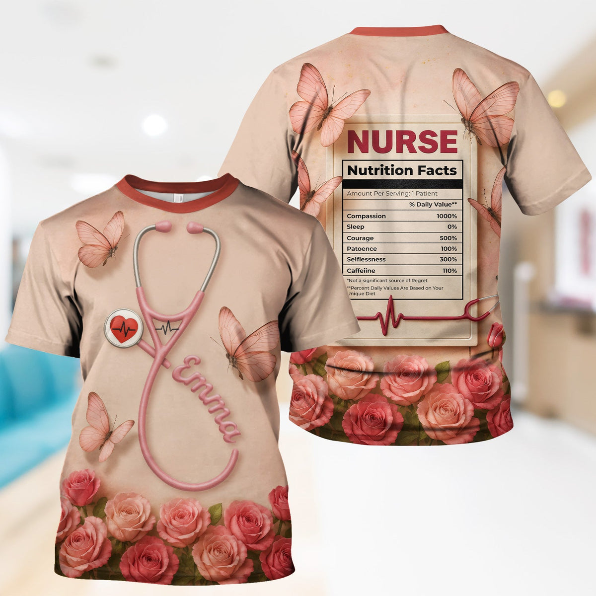Personalized Nutrition Facts Nurse Shirt