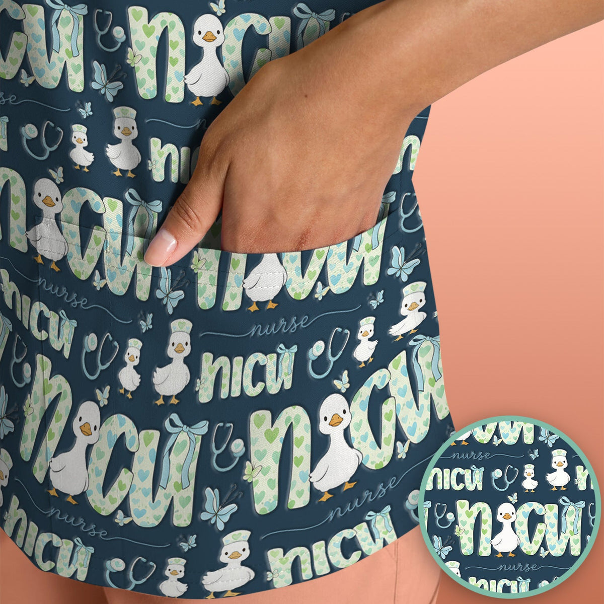 NICU Nurse Duck Scrub Top