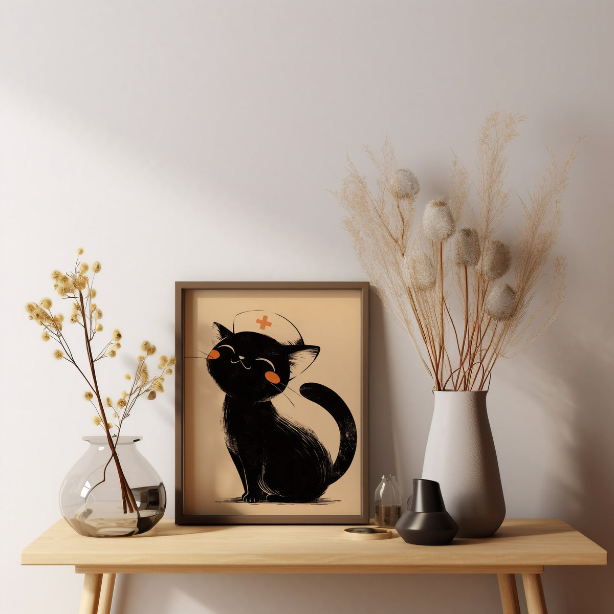Black Cat Nurse Canvas