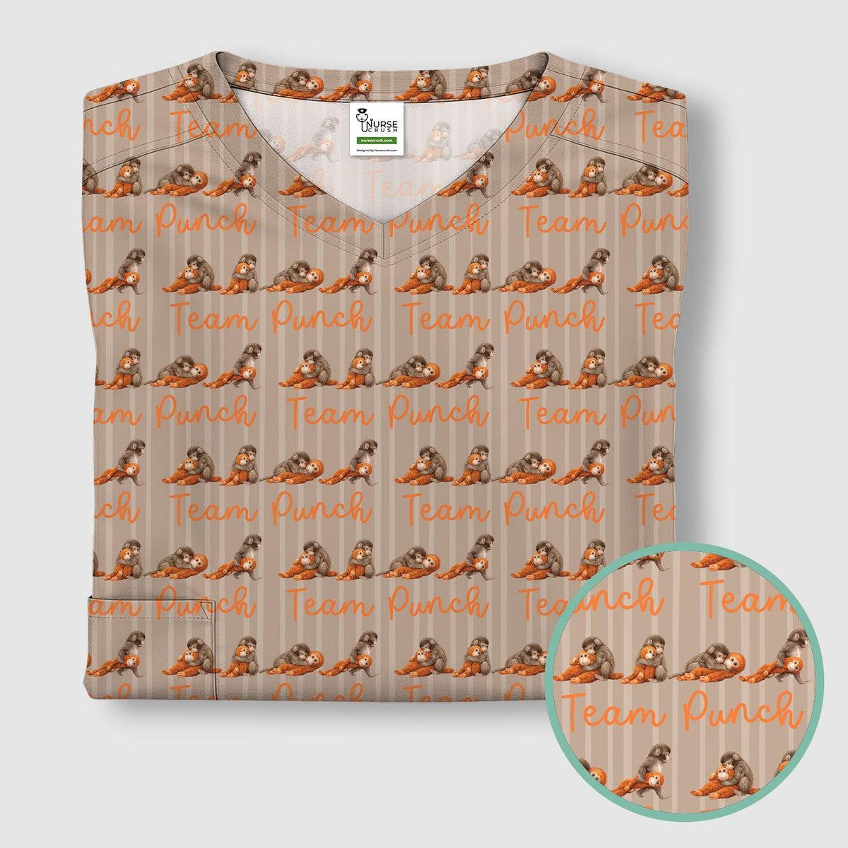 Monkey Team Punch Nurse Scrub Top
