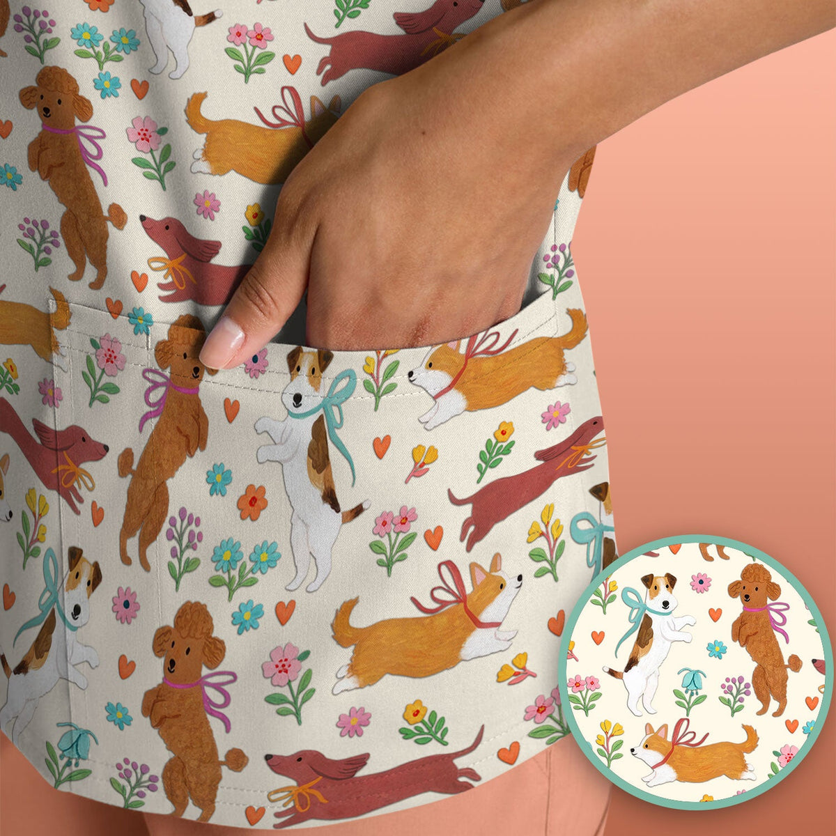 Dog Nurse Scrub Top