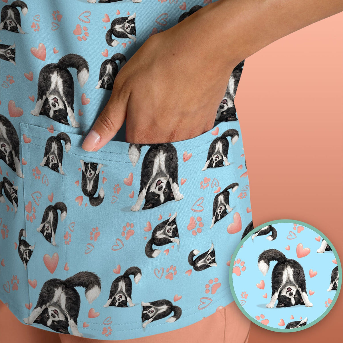 Puppy Heart Nurse Scrub Top
